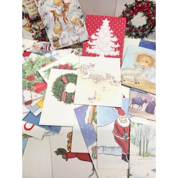 Lot of 58 Vintage Kristin Elliott Christmas Greeting Cards 3.25"x2.5" Holiday - Picture 3 of 9